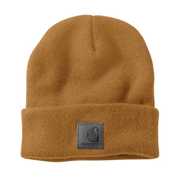 Carhartt Knit Logo Cuffed Beanie Brown