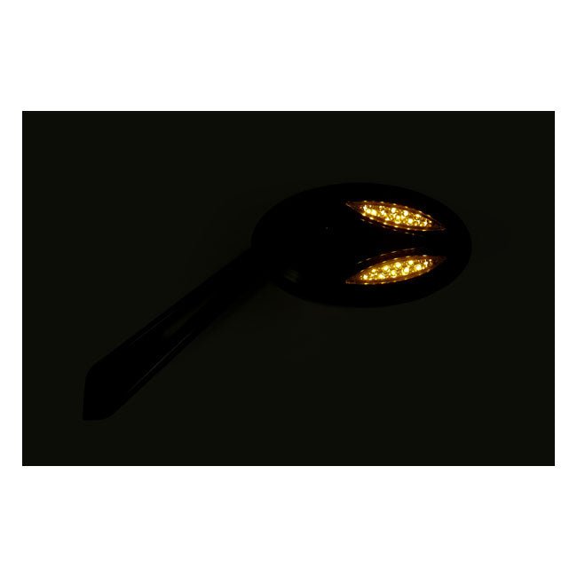 Cateye Motorcycle Mirror Set with LED Turn Signals