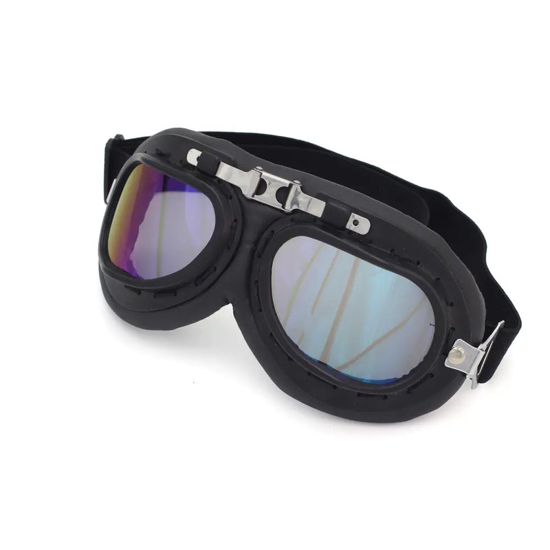 Cavalero Custom Classic Vintage Motorcycle Goggles Black / Iridium