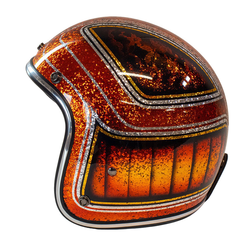 Cavalero Slimline Custom Flake Low Profile Open Jet Helmet