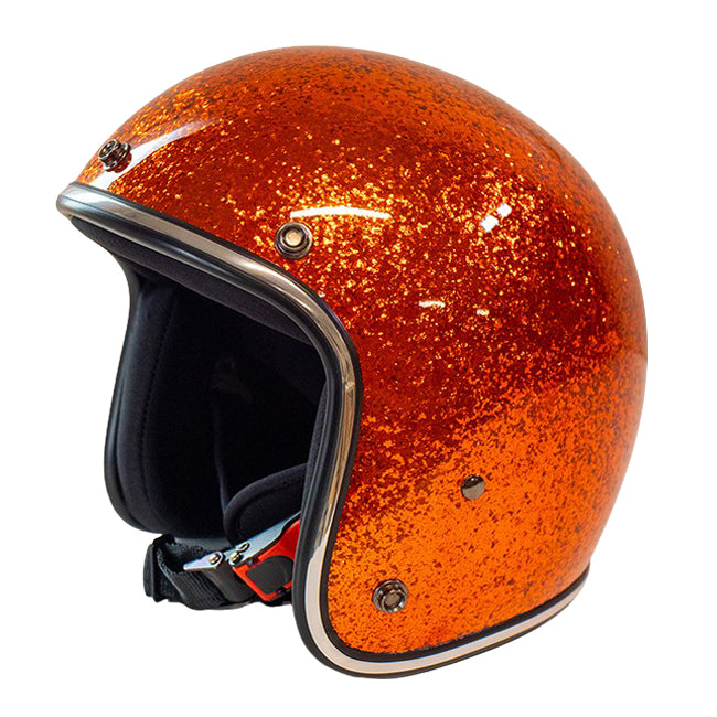 Cavalero Slimline Super Flake Low Profile Open Jet Helmet Orange / S (53-54cm)