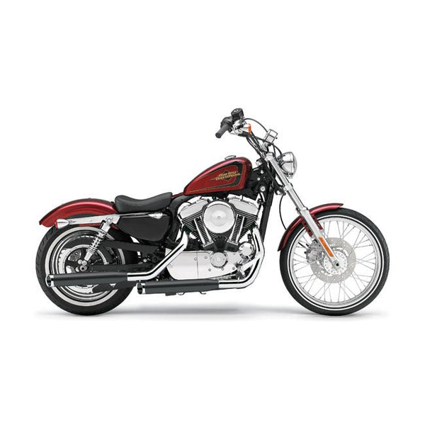 Cobra 3" Slash Cut Slip-On Mufflers for Harley 04-13 Sportster XL (excl. XL1200V) / Black with chrome end caps