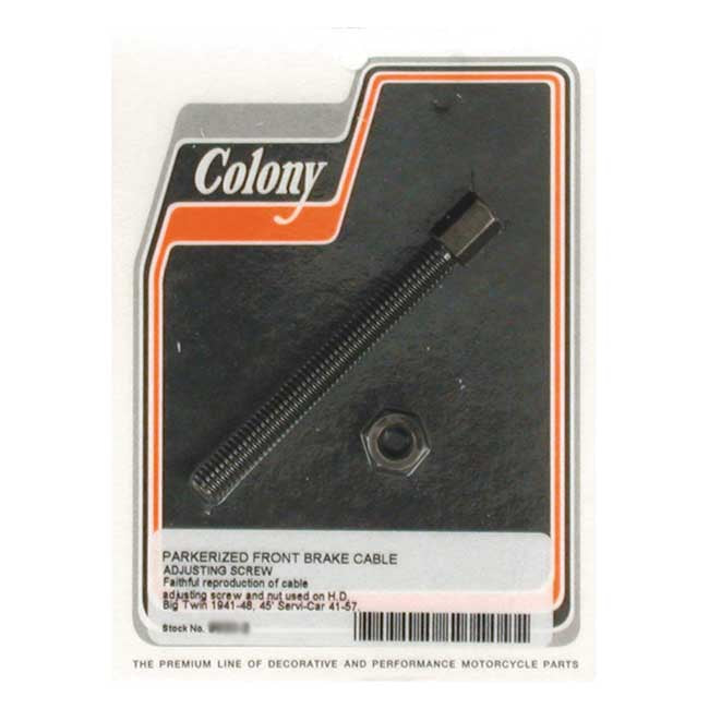 Colony Front Brake Cable Adjuster for Harley 41-48 Big Twin / Black Parkerized