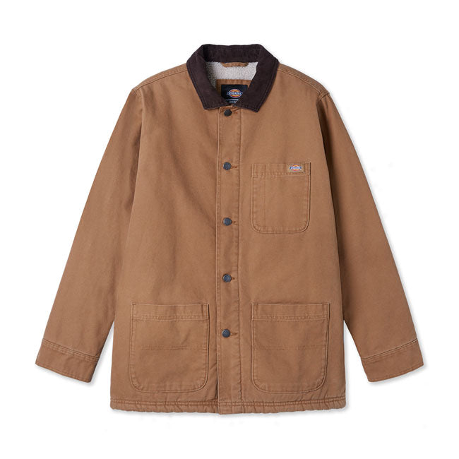 Dickies Duck Canvas Chore Jacket Stone Washed Brown / S