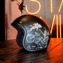 DMD Retro Graphic Open Motorcycle Helmet  - Customhoj