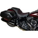 Drag Specialties Predator Seat for Harley 18-25 Softail Sport Glide & Low Rider / S / ST / Diamond Black / Red  - Customhoj