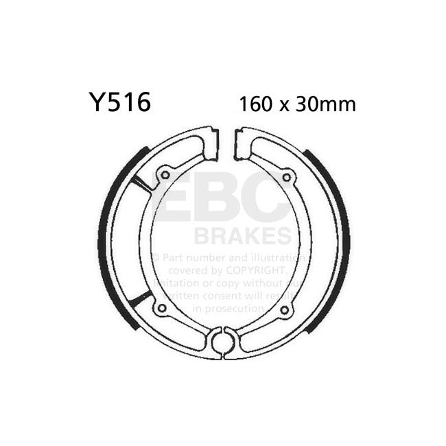 EBC Rear Brake Shoes for Yamaha XJ 550 RH / RJ / RK Seca 81-83