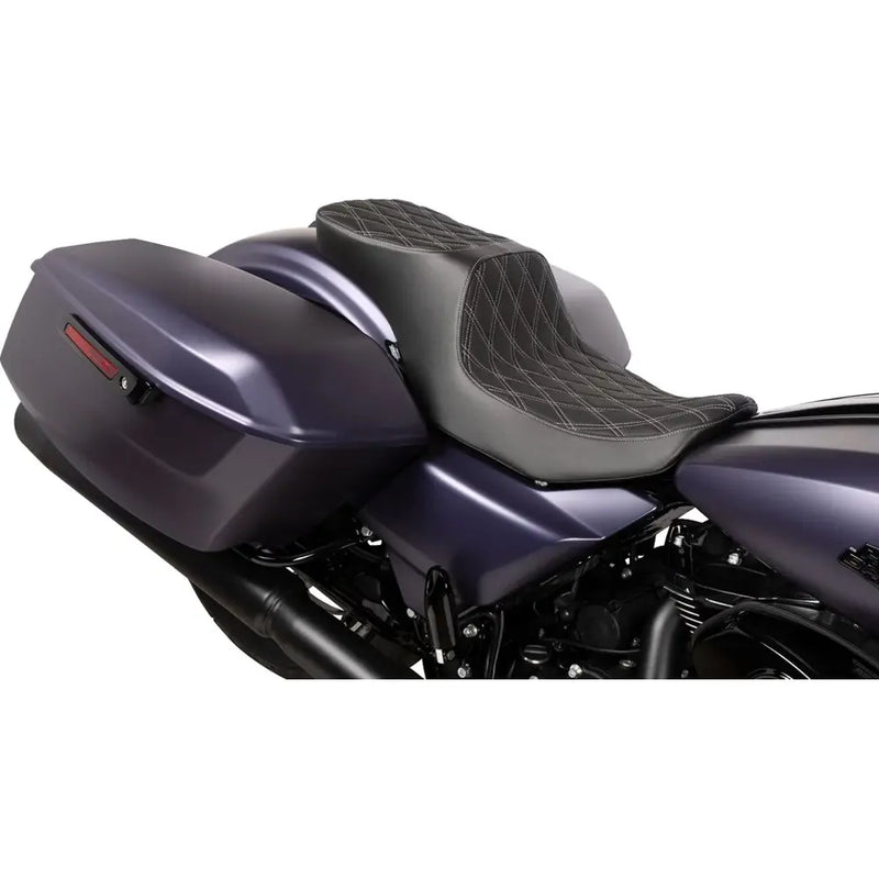Drag Specialties Performance Predator 2-Up Seat for Harley