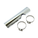 FLT 2 in 1 Exhaust Heat Shield for Harley 70-E78 FL (with stock 2-in-1 exhaust) / Lower Right Rear (Extra long 10" custom style) / Chrome  - Customhoj