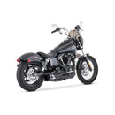 Freedom Performance Shorty American Outlaw 2-into-1 Exhaust for Harley 91-05 Dyna / Black/Chrome / Sculpted Black  - Customhoj
