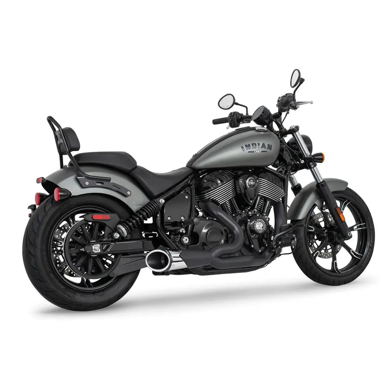 Freedom Performance Shorty Combat 2-into-1 Exhaust for Indian 22-25 Chief / Black/Chrome / Sculpted Black  - Customhoj