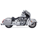 Freedom Performance Union 2-into-1 Exhaust for Indian 14-25 Roadmaster / Springfield / Chrome / Slash Cut Sculpted Black  - Customhoj