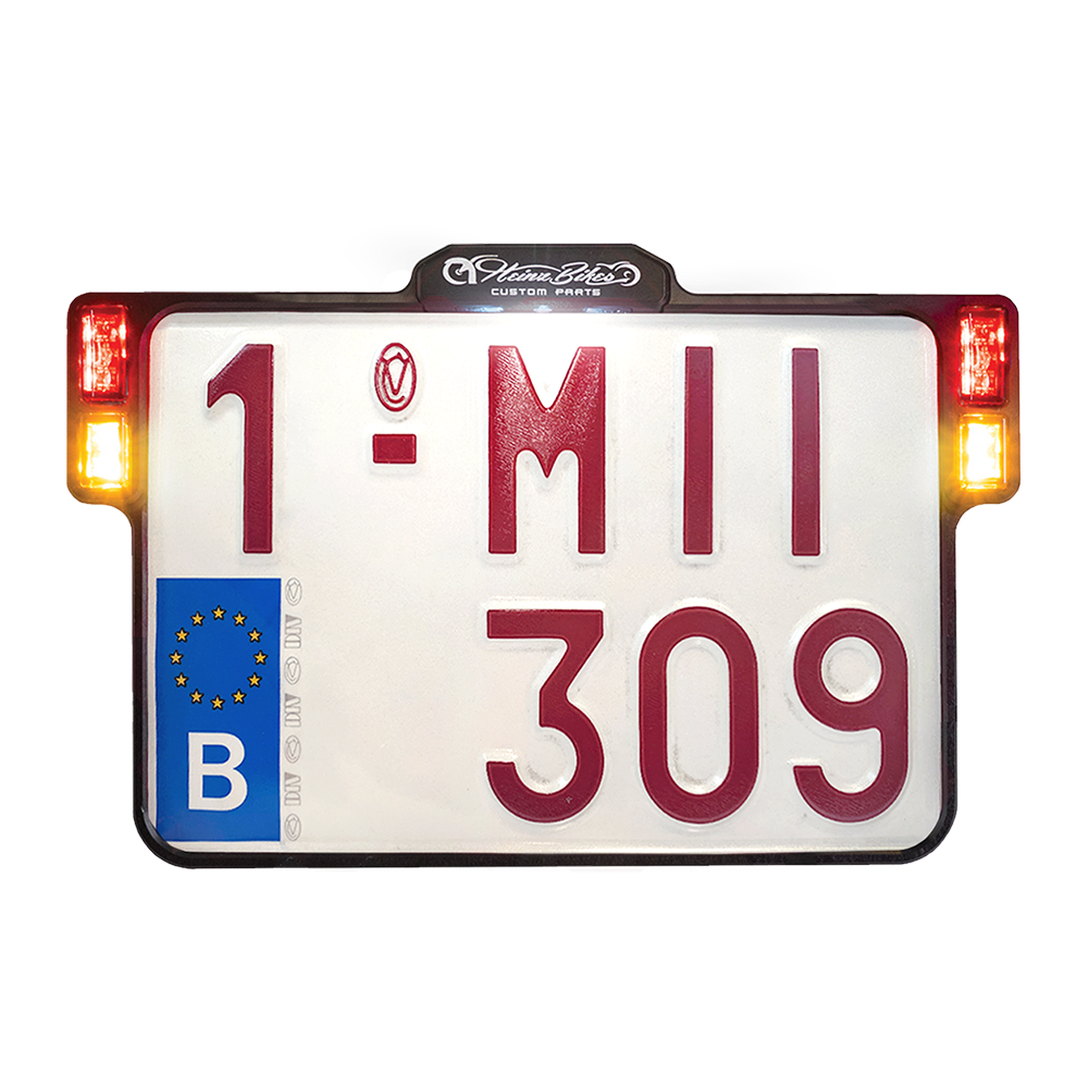 Heinz Bikes Universal All In One 2.0 LED Motorcycle Licence Plate Fram