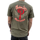 Indian Larry Military Green Logo T-Shirt S  - Customhoj