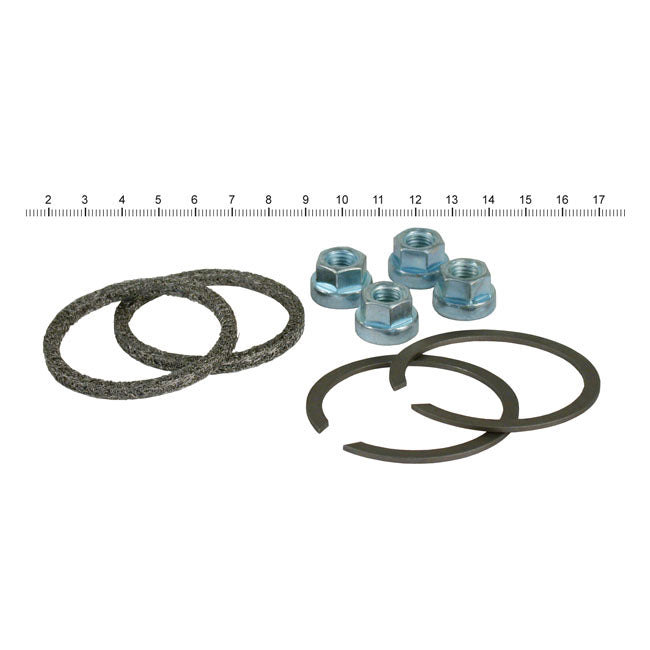 James Early Style Exhaust Gasket & Mount Kit for Harley 84-25 Big Twin / Wire/graphite gaskets with flange nuts  - Customhoj