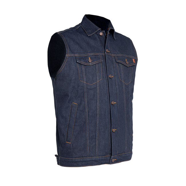 John Doe Motorcycle Vest Raw Blue Denim S