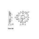 JT Sprockets Front Sprocket Honda XR400RT,RV,RW,RX,RY, R1, R2 96-02 JT Front Sprocket for Honda Customhoj