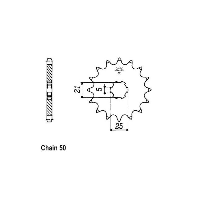 JT Sprockets Front Sprocket Yamaha RD400, RD400DX 76-77 JT Front Sprocket for Yamaha Customhoj