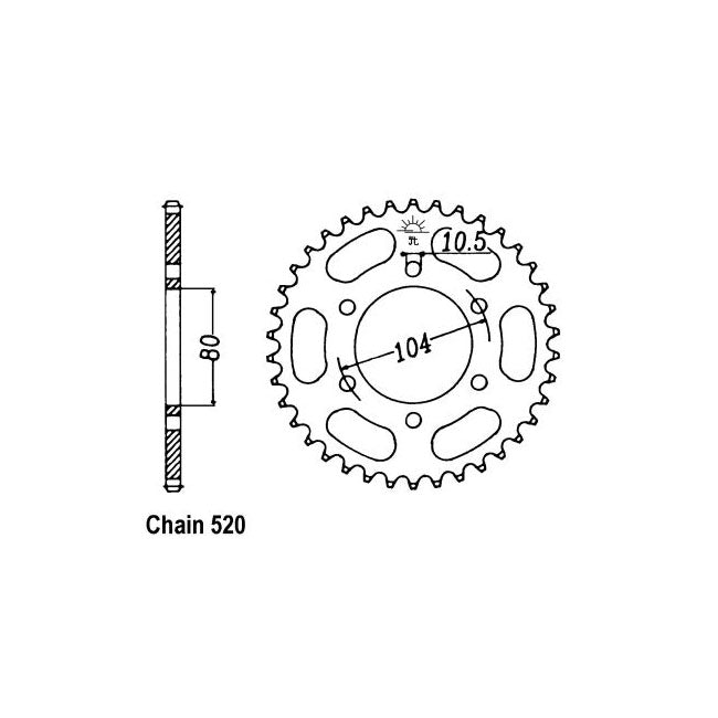 JT Sprockets Rear Sprocket Kawasaki GPZ400 - ZX400C4 84-87 JT Rear Sprocket for Kawasaki Customhoj