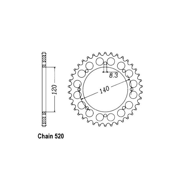 JT Sprockets Rear Sprocket Kawasaki KLE500 A7/14 97-05 JT Rear Sprocket for Kawasaki Customhoj