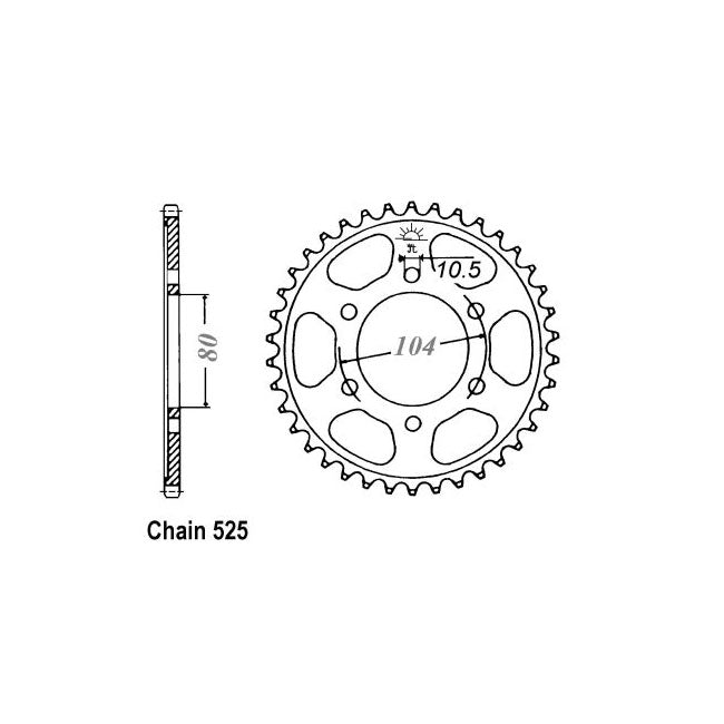 JT Sprockets Rear Sprocket Kawasaki ZX-6R (ZX 600 G1,J1) 98-01 JT Rear Sprocket for Kawasaki Customhoj