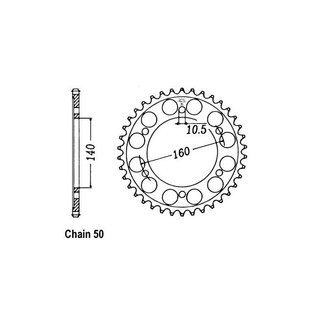 JT Sprockets Rear Sprocket Kawasaki ZX1100D3/7 (ZZR1100) 95-01 JT Rear Sprocket for Kawasaki Customhoj