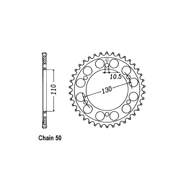 JT Sprockets Rear Sprocket Kawasaki ZX600A1/5 (GPZ600R) 85-89 JT Rear Sprocket for Kawasaki Customhoj