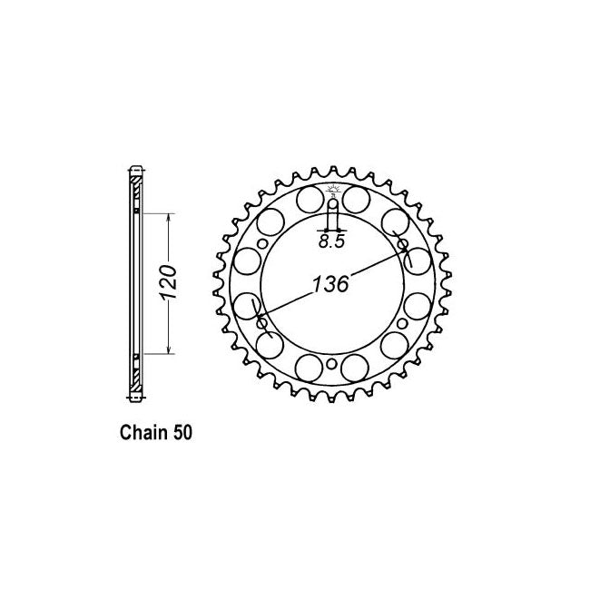 JT Sprockets Rear Sprocket Yamaha XJ600 84-85 JT Rear Sprocket for Yamaha Customhoj