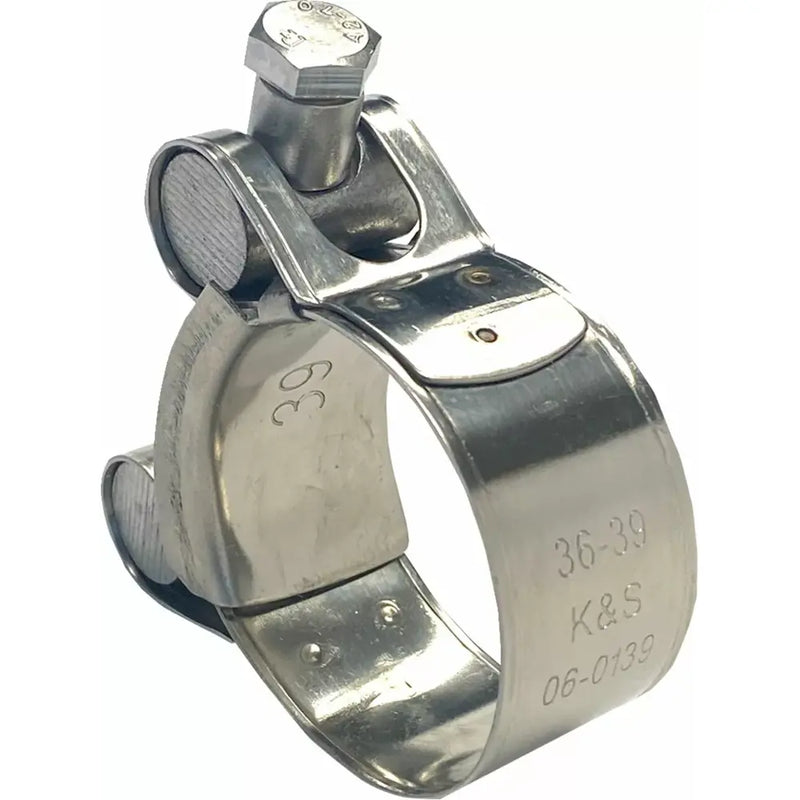 K&S Stainless Steel Motorcycle Exhaust Clamp 36 mm - 39 mm (1.41" - 1.53")  - Customhoj
