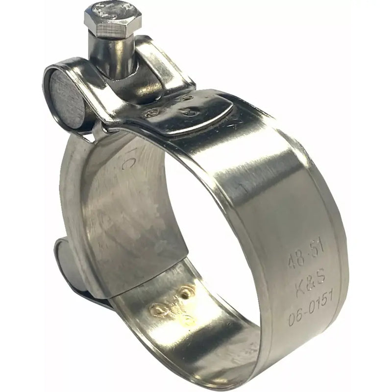 K&S Stainless Steel Motorcycle Exhaust Clamp 48 mm - 51 mm (1.88" - 2.00")  - Customhoj
