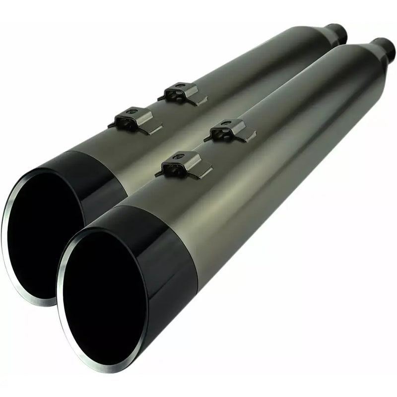 Khrome Werks 4.5" HP-Plus Slip-On Mufflers for Harley 17-25 Touring / Smoked Satin Chrome / Black Edge  - Customhoj