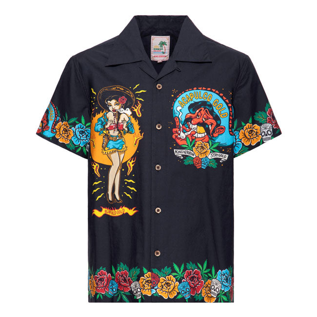 King Kerosin Acapulco Hawaii Shirt Black / M  - Customhoj