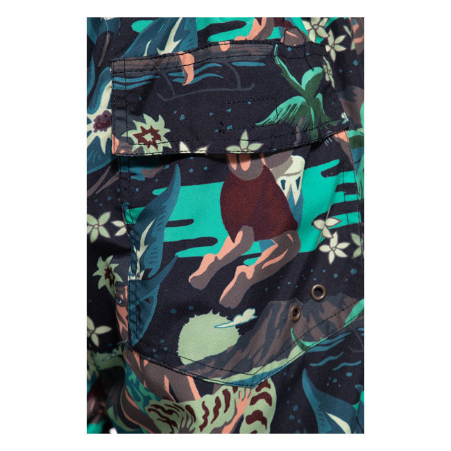 King Kerosin AOP Tropical Hulla Hou Swim Shorts