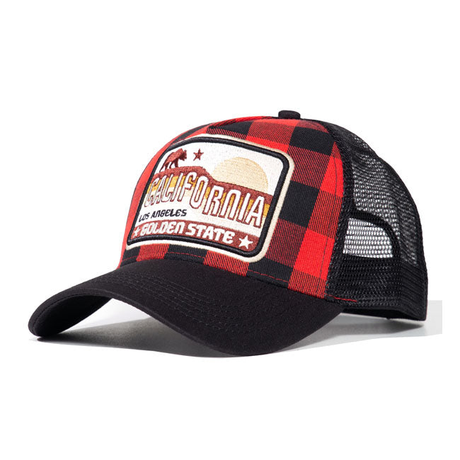 King Kerosin Golden State Check Trucker Cap