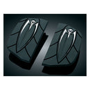 Kuryakyn Floorboard Accessories 86-17 FL Softail; 12-16 Dyna FLD Switchback; 83-21 Touring; 09-21 Trikes. With traditional D-shaped floorboards / Passenger Kuryakyn Zombie Floorboard Covers for Harley Customhoj