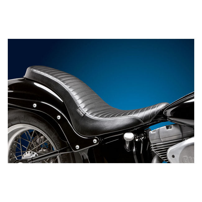 Le Pera Cobra 2-Up Seat for Harley 06-10 Softail Standard / Custom / Night Train / Springer / Pleated Black  - Customhoj