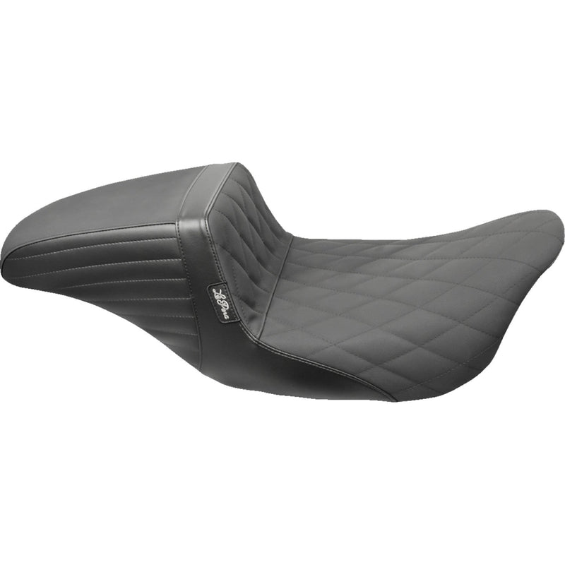 Le Pera KickFlip Daddy Long Legs Extended Seat for Harley 08-25 Touring (excl. 23-25 CVO; 24-25 Road Glide / Street Glide) / Diamond / Gripper Black  - Customhoj