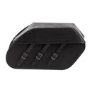 Ledrie Reinforced Rigid Leather Multi Buckle 40L Motorcycle Saddlebag Set  - Customhoj