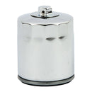 MCS Oil Filter Harley 17‑23 Milwaukee Eight (M8) / Spin-on with top nut / Chrome MCS Oil Filter for Harley Customhoj