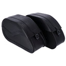 MCS Reinforced Rigid Leather 54L Motorcycle Saddlebag Set Black  - Customhoj