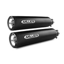 Miller Arizona Euro 3/4 Slip-On Mufflers for Harley 2017 Softail Heritage Classic / Matte Black / Straight Matte Black  - Customhoj