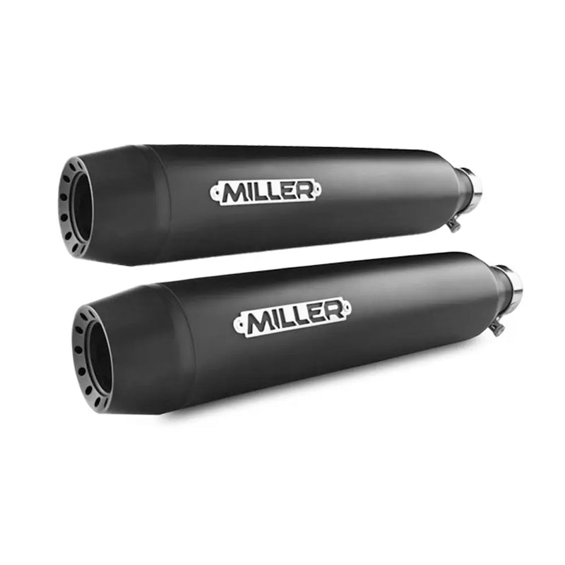 Miller Empire Euro 2 Exhaust System for Yamaha 99-04 XV1600 Wild Star / Matte Black / Tapered Matte Black  - Customhoj