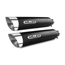 Miller Hunter Euro 3/4 Slip-On Mufflers for Harley 2017 Softail Deluxe (103" engine) / Matte Black / Slash Cut Polished  - Customhoj