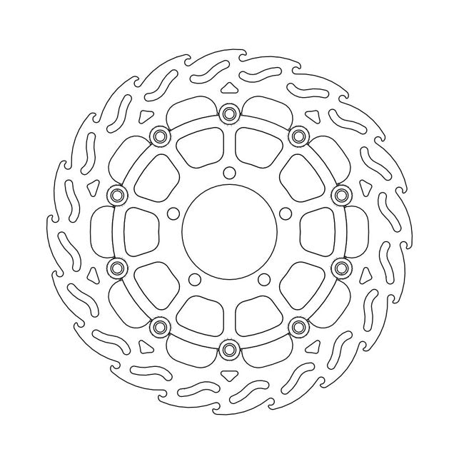 Moto-Master Brake Disc Kawasaki GTR 1400 Concours (ABS) 08-22 Moto-Master Flame Front Left Brake Disc for Kawasaki Customhoj