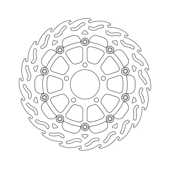 Moto-Master Brake Disc Kawasaki KLV 1000 04-07 Moto-Master Flame Front Left Brake Disc for Kawasaki Customhoj