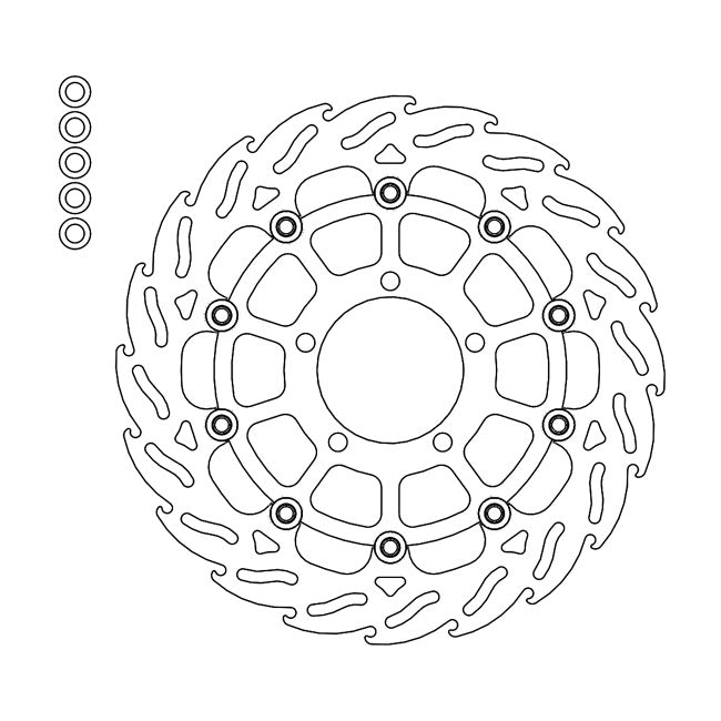 Moto-Master Brake Disc Triumph Bonneville 1200 Bobber 17-22 Moto-Master Flame Front Left Brake Disc for Triumph Customhoj