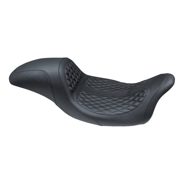 Mustang Hightail Fastback 2-Up Seat for Harley 08-25 Touring (excl. 23-25 CVO; 24-25 Road Glide / Street Glide) / Diamond / Black  - Customhoj