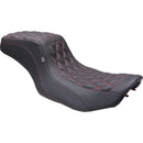 Mustang Squareback 2-Up Seat for Harley 24-25 Touring Road Glide / Street Glide / Black / Cherry / Double Diamond / Gripper  - Customhoj