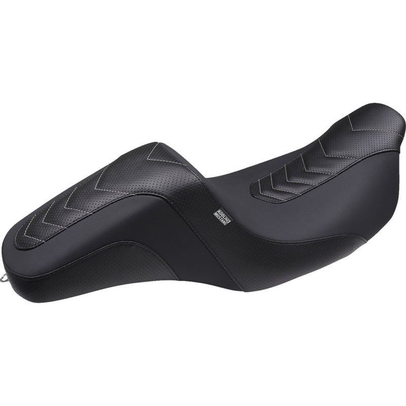 Mustang Squareback Seat by Kodlin for Harley 08-25 Touring (excl. 23-25 CVO; 24-25 Road Glide / Street Glide) / Apex Chevron / Gripper  - Customhoj