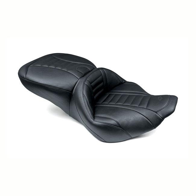 Mustang Super Touring Deluxe 2-Up Seat for Harley 97-07 Touring Road King / Street Glide / Black / Deluxe  - Customhoj